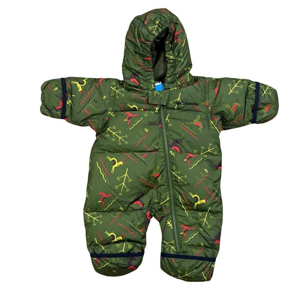 Columbia Snuggly Bunny Bunting Green Outdoor Print Snowsuit Infant 6 Months NWT